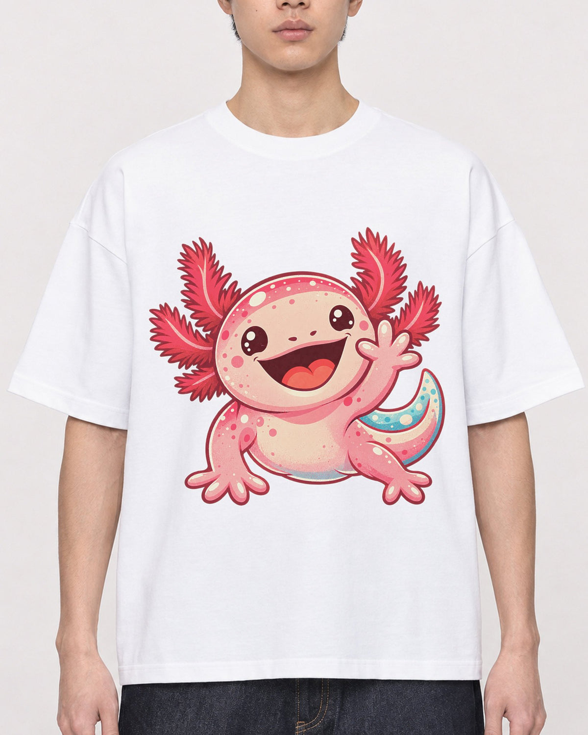 Mockup Boxy Heavyweight Tee White male close-up 01