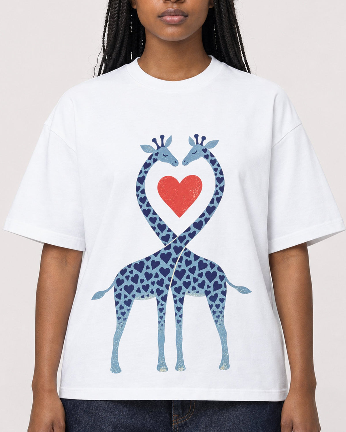 Mockup Boxy Heavyweight Tee White female close-up 04