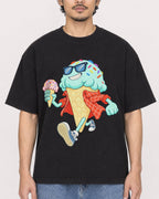 Mockup Boxy Heavyweight Tee Black male close-up 02