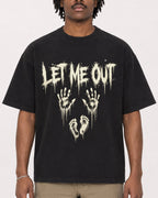 Mockup Boxy Heavyweight Tee Black male close-up 04