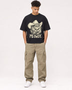 Mockup Boxy Heavyweight Tee Black male full-body 20