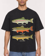 Mockup Boxy Heavyweight Tee Black male close-up 50