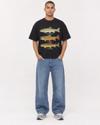 Mockup Boxy Heavyweight Tee Black male full-body 50