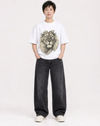 Mockup Boxy Heavyweight Tee White female full-body 23