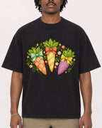 Mockup Boxy Heavyweight Tee Black male close-up 04