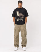 Mockup Boxy Heavyweight Tee Black male full-body 40