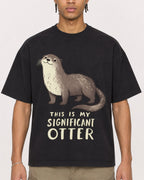 Mockup Boxy Heavyweight Tee Black male close-up 40