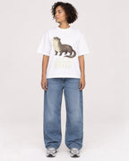 Mockup Boxy Heavyweight Tee White female full-body 40