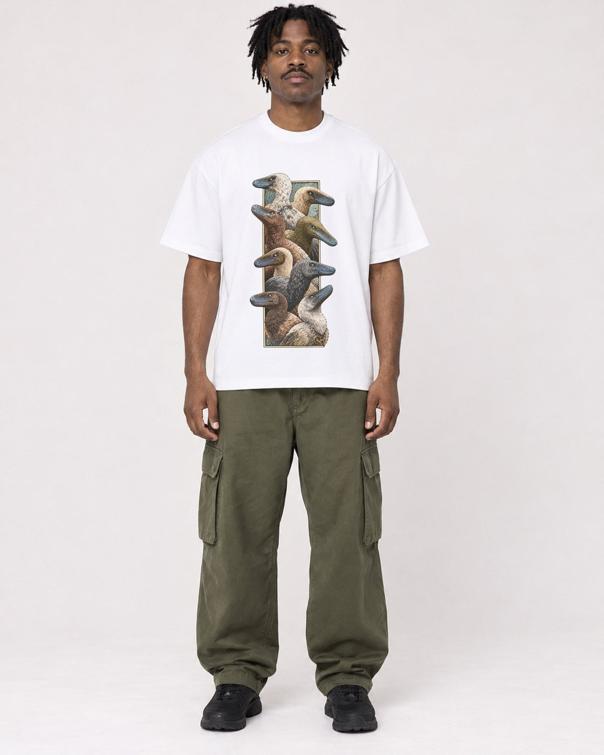 Mockup Boxy Heavyweight Tee White male full-body 04