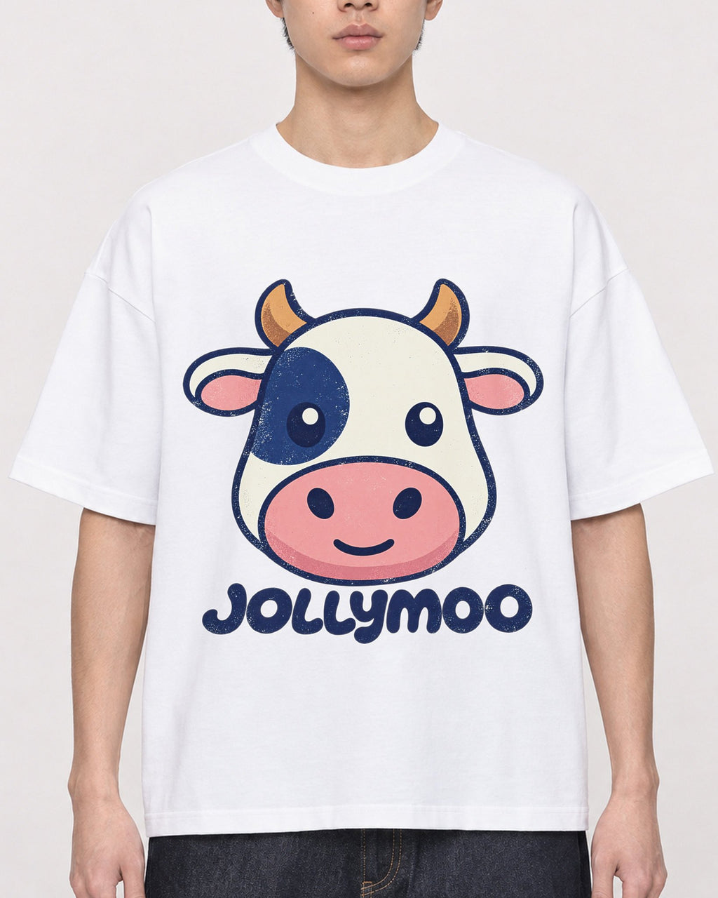 Mockup Boxy Heavyweight Tee White male close-up 01