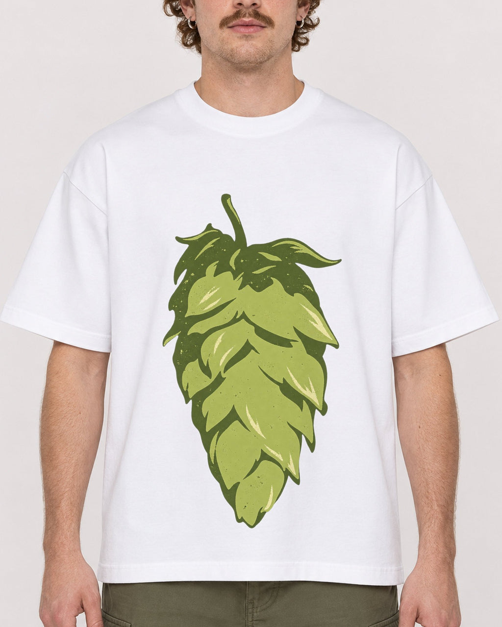 Mockup Boxy Heavyweight Tee White male close-up 09