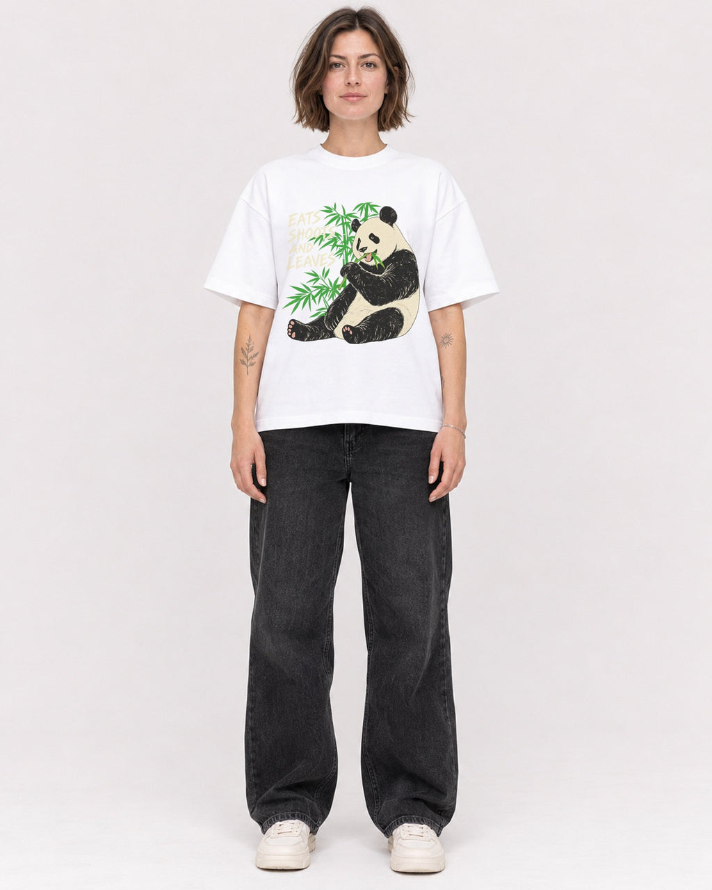 Mockup Boxy Heavyweight Tee White female full-body 18