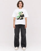 Mockup Boxy Heavyweight Tee White female full-body 18