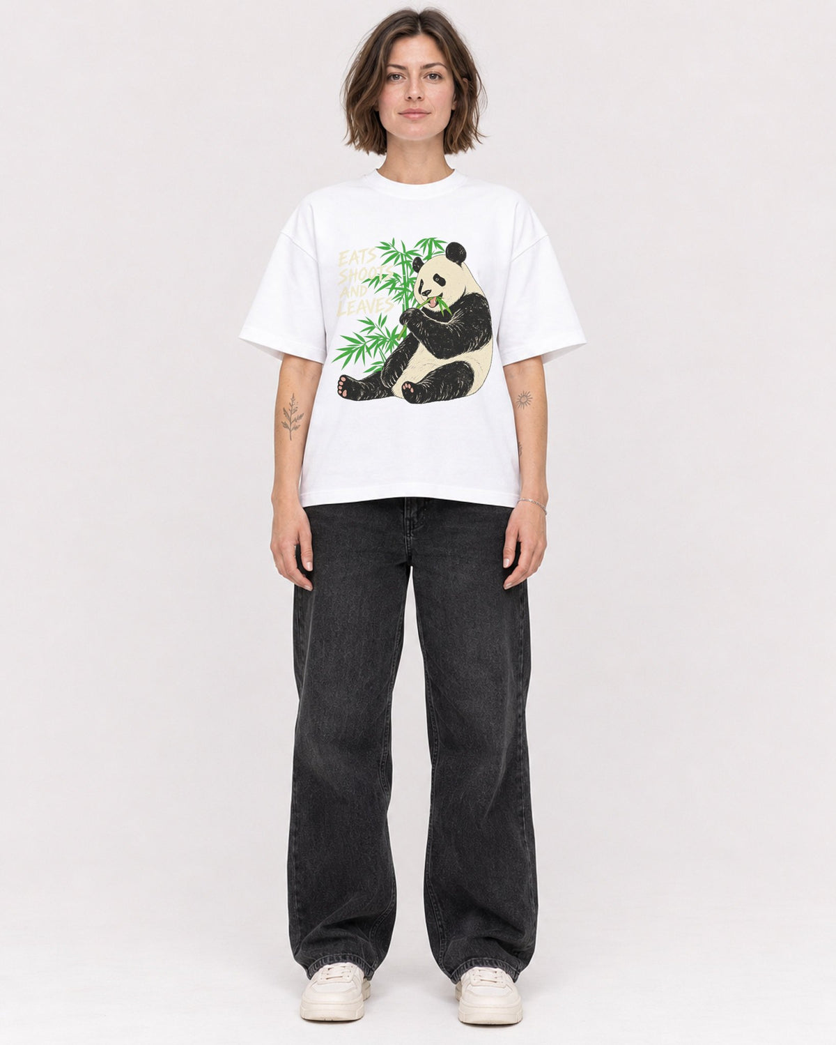 Mockup Boxy Heavyweight Tee White female full-body 18