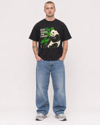 Mockup Boxy Heavyweight Tee Black male full-body 18