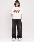 Mockup Boxy Heavyweight Tee White female full-body 33