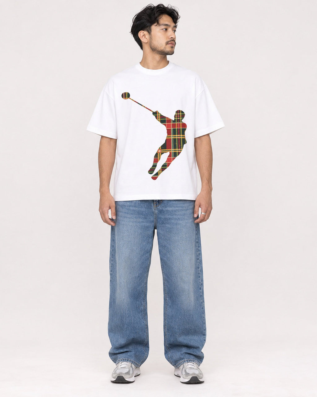Mockup Boxy Heavyweight Tee White male full-body 02