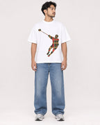 Mockup Boxy Heavyweight Tee White male full-body 02