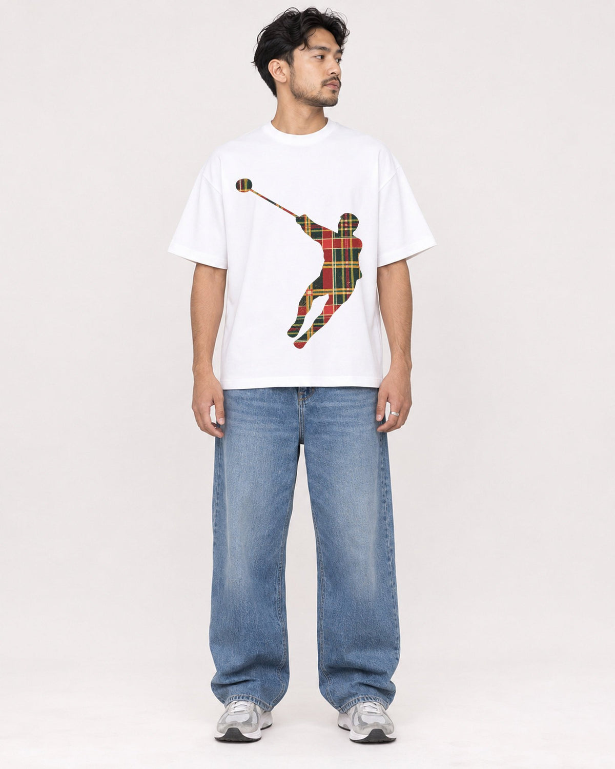 Mockup Boxy Heavyweight Tee White male full-body 02