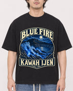 Mockup Boxy Heavyweight Tee Black male close-up 03