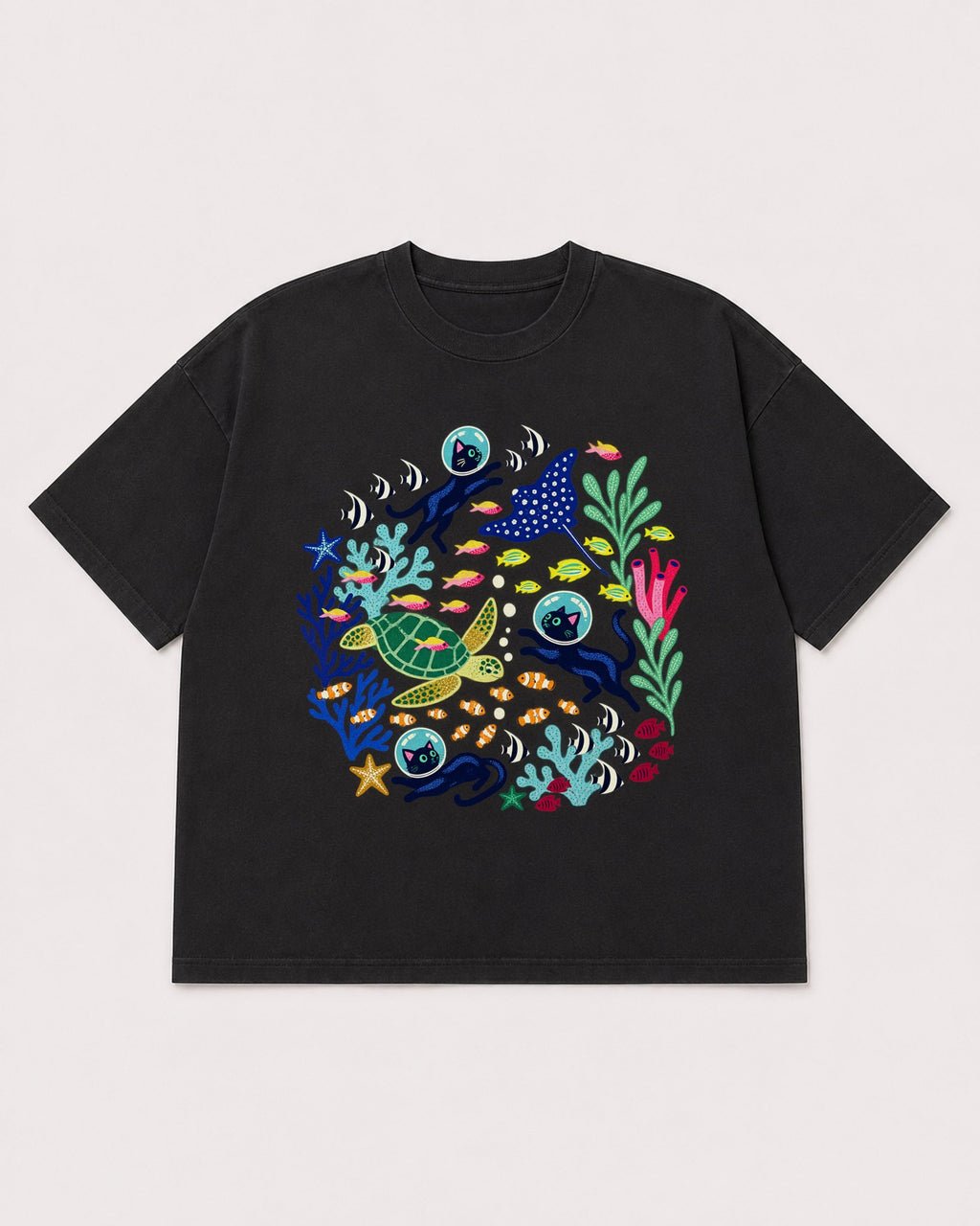 Mockup Boxy Heavyweight Tee Black product