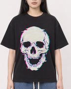 Mockup Boxy Heavyweight Tee Black female close-up 01
