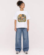 Mockup Boxy Heavyweight Tee White female full-body 20