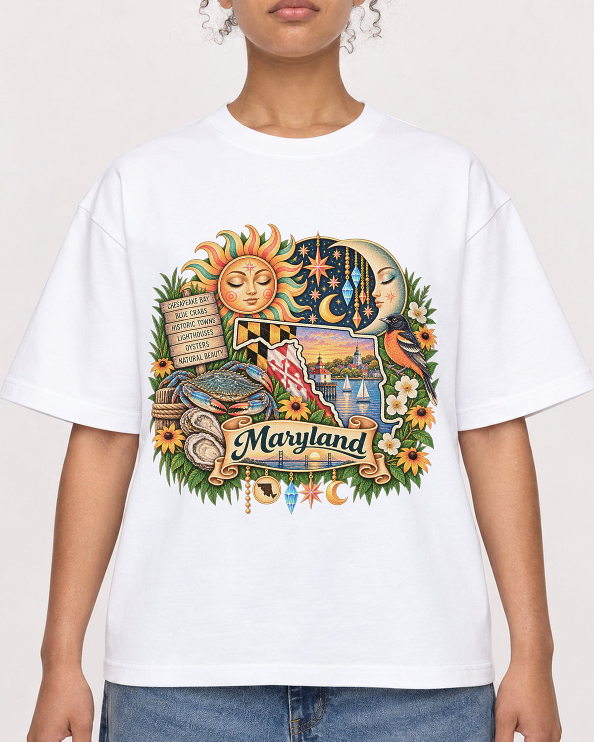 Mockup Boxy Heavyweight Tee White female close-up 20