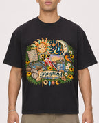Mockup Boxy Heavyweight Tee Black male close-up 20