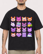 Mockup Boxy Heavyweight Tee Black male close-up 12