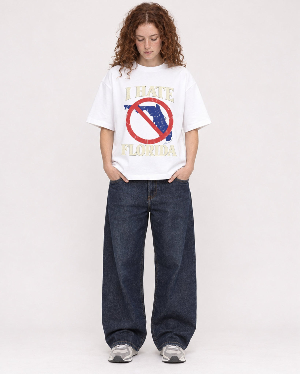 Mockup Boxy Heavyweight Tee White female full-body 09
