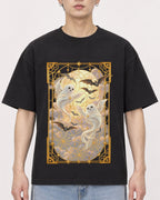 Mockup Boxy Heavyweight Tee Black male close-up 01