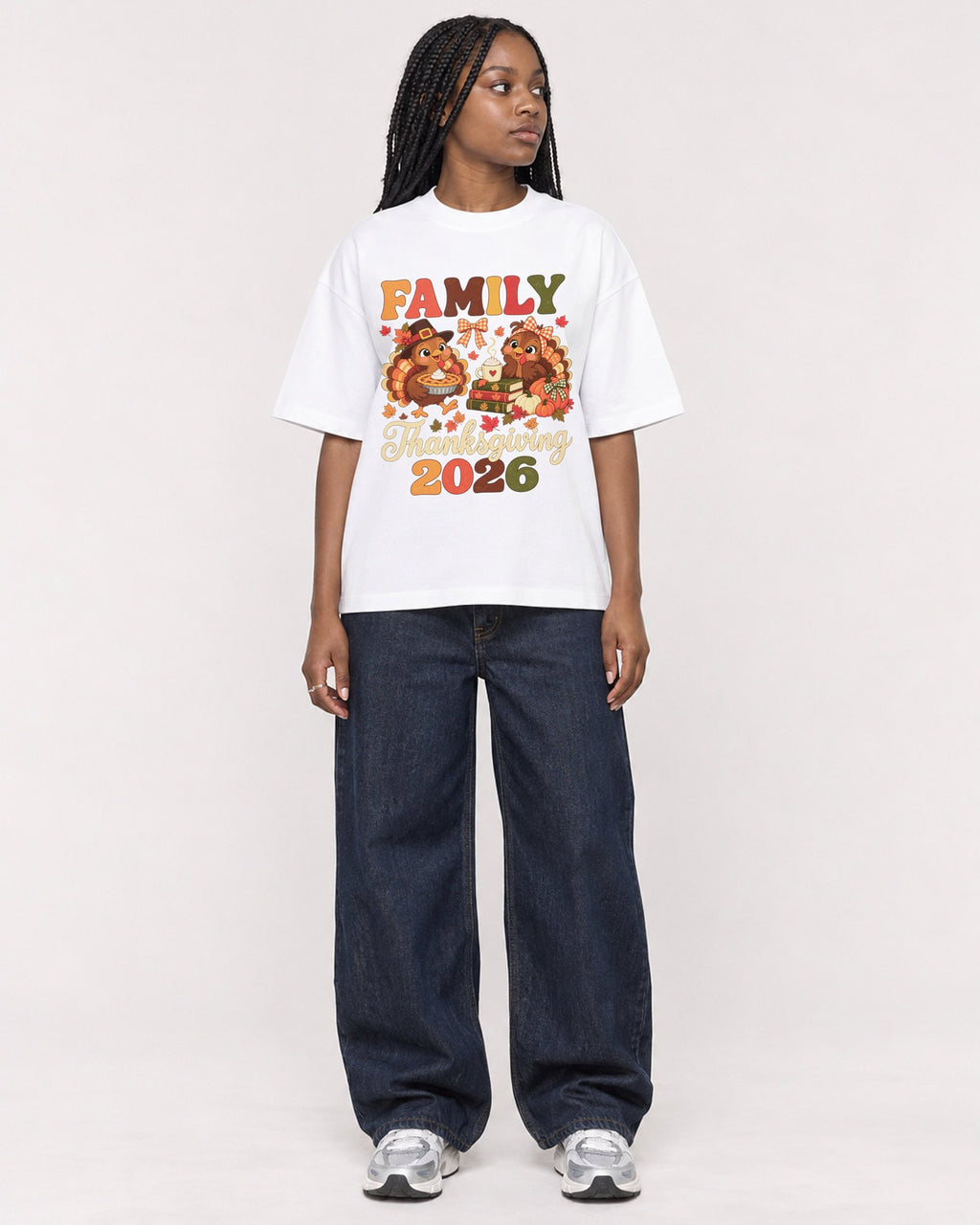 Mockup Boxy Heavyweight Tee White female full-body 04