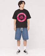 Mockup Boxy Heavyweight Tee Black male full-body 03