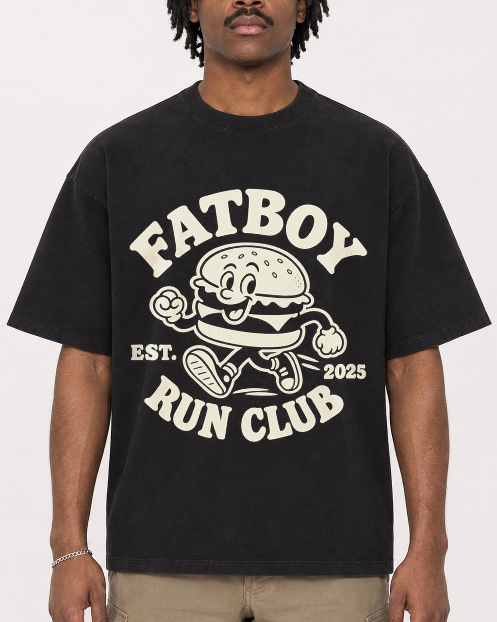 Mockup Boxy Heavyweight Tee Black male close-up 04