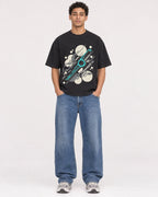 Mockup Boxy Heavyweight Tee Black male full-body 10