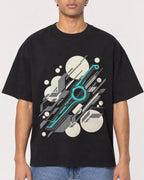 Mockup Boxy Heavyweight Tee Black male close-up 10