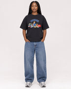 Mockup Boxy Heavyweight Tee Black female full-body 04