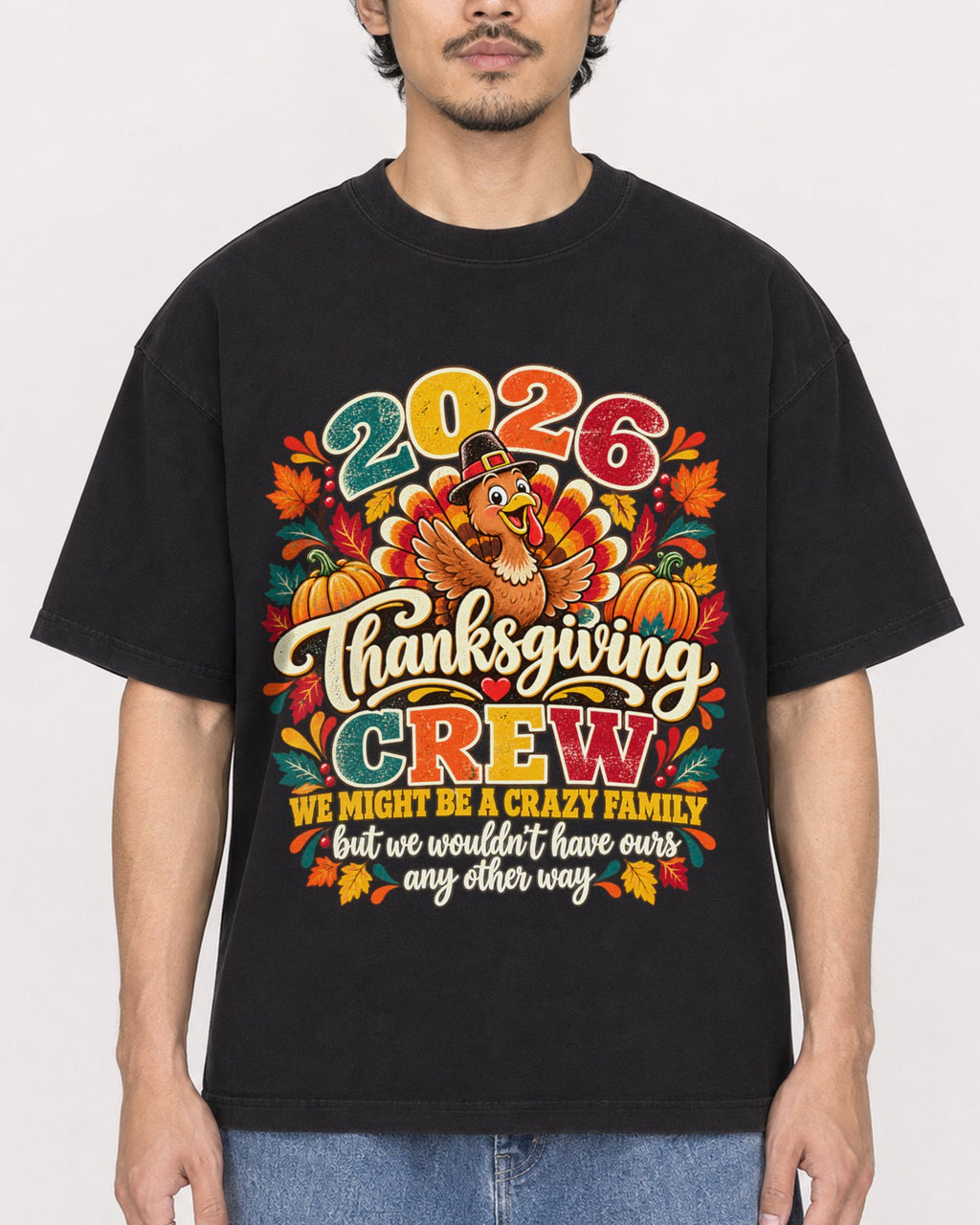Mockup Boxy Heavyweight Tee Black male close-up 02