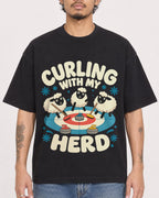 Mockup Boxy Heavyweight Tee Black male close-up 42