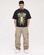 Mockup Boxy Heavyweight Tee Black male full-body 12