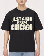 Mockup Boxy Heavyweight Tee Black male close-up 01