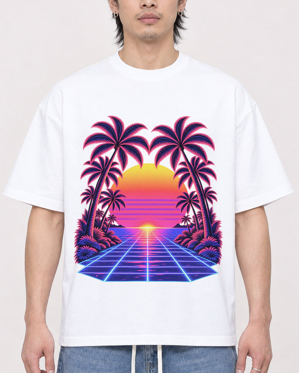 Mockup Boxy Heavyweight Tee White male close-up 23