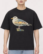 Mockup Boxy Heavyweight Tee Black male close-up 01