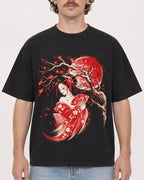 Mockup Boxy Heavyweight Tee Black male close-up 09