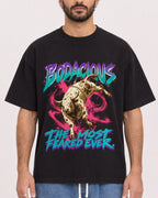 Mockup Boxy Heavyweight Tee Black male close-up 27