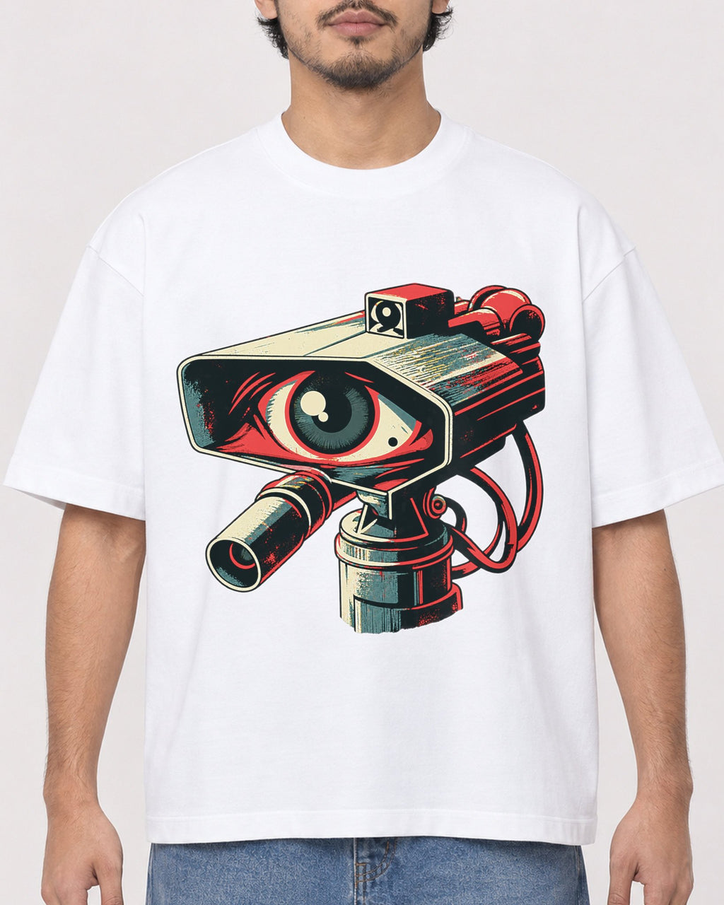Mockup Boxy Heavyweight Tee White male close-up 02