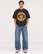 Mockup Boxy Heavyweight Tee Black male full-body 10