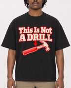 Mockup Boxy Heavyweight Tee Black male close-up 04
