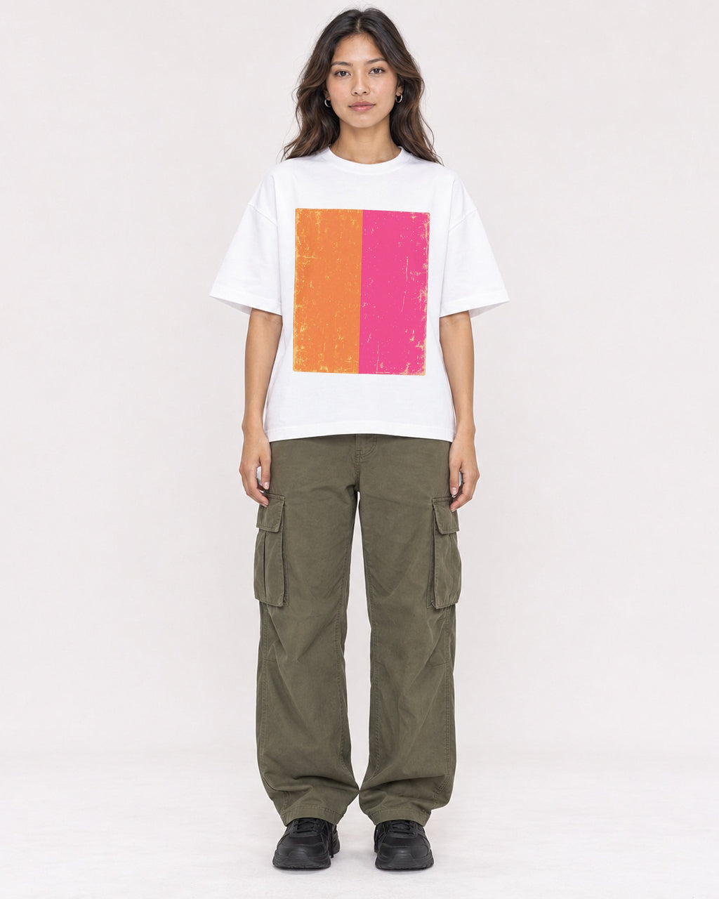 Mockup Boxy Heavyweight Tee White female full-body 02